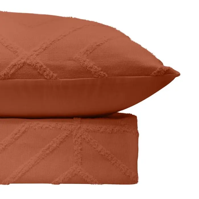 Bas Phillips Kalinda Tufted Quilt Cover Set - CORAL HAZE