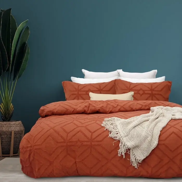 Bas Phillips Kalinda Tufted Quilt Cover Set - CORAL HAZE