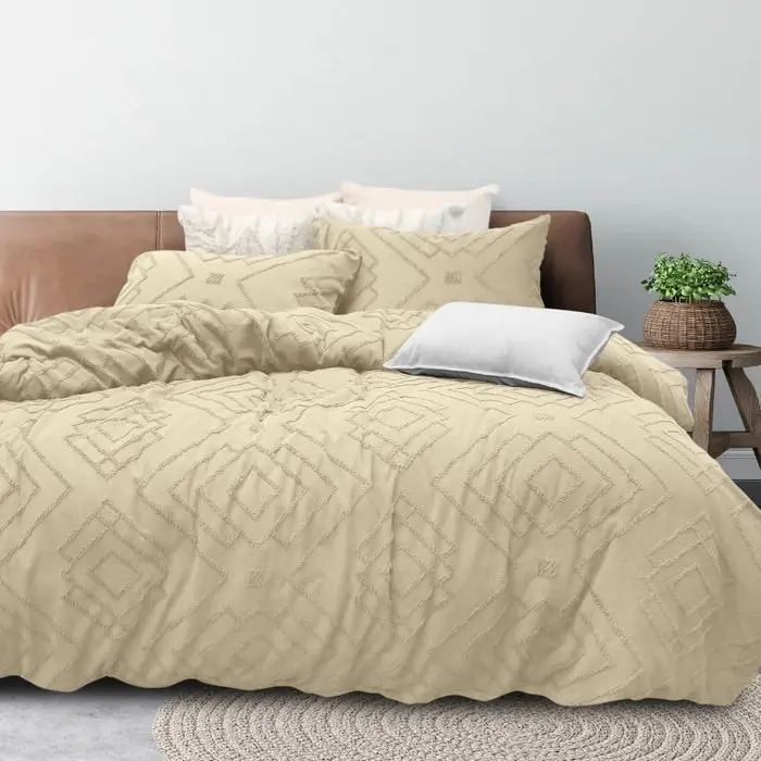 Bas Phillips Marrakesh Tufted Quilt Cover Set - OATMEAL