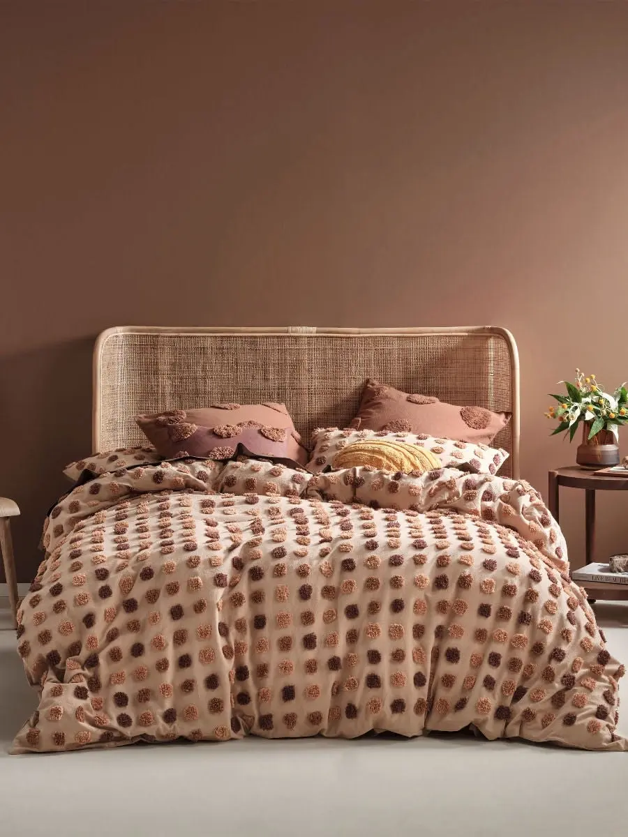 Linen House Haze Pecan Quilt Cover Set