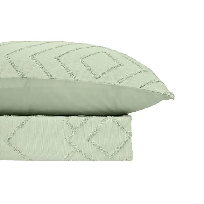 Bas Phillips Marrakesh Tufted Quilt Cover Set - SAGE MIST