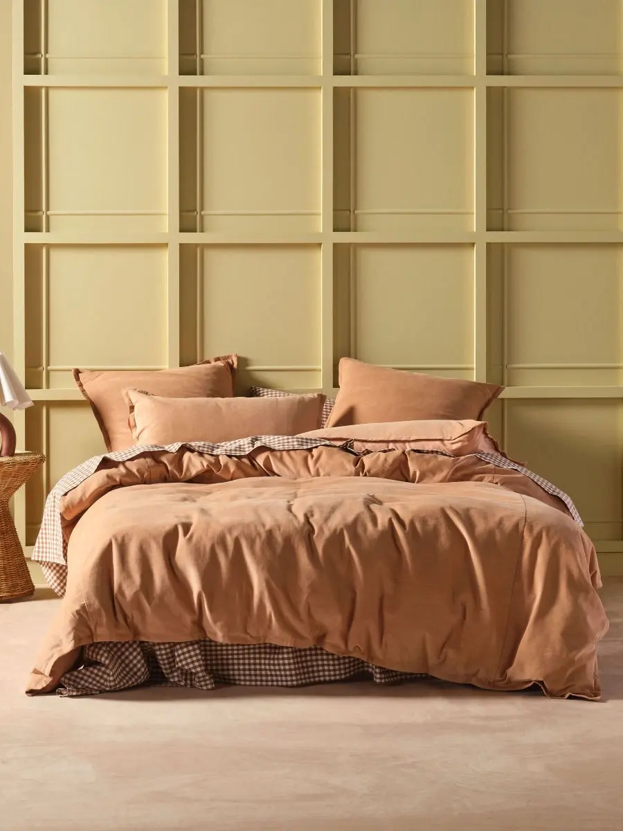 Linen House Den Caramel Quilt Cover Set