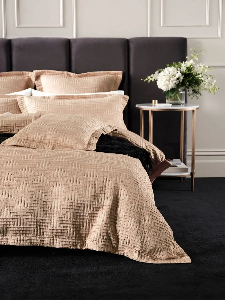 Grace By Linen Winston Gold Quilt Cover Set