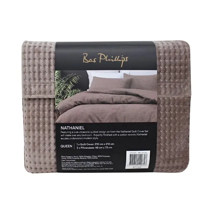 Bas Phillips Nathaniel Ultrasonic Quilt Cover Set - BIRCH