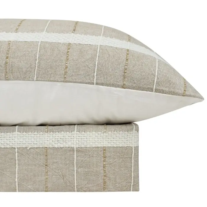 Bas Phillips Mosman Textured Cotton QUEEN Quilt Cover Set - NATURAL