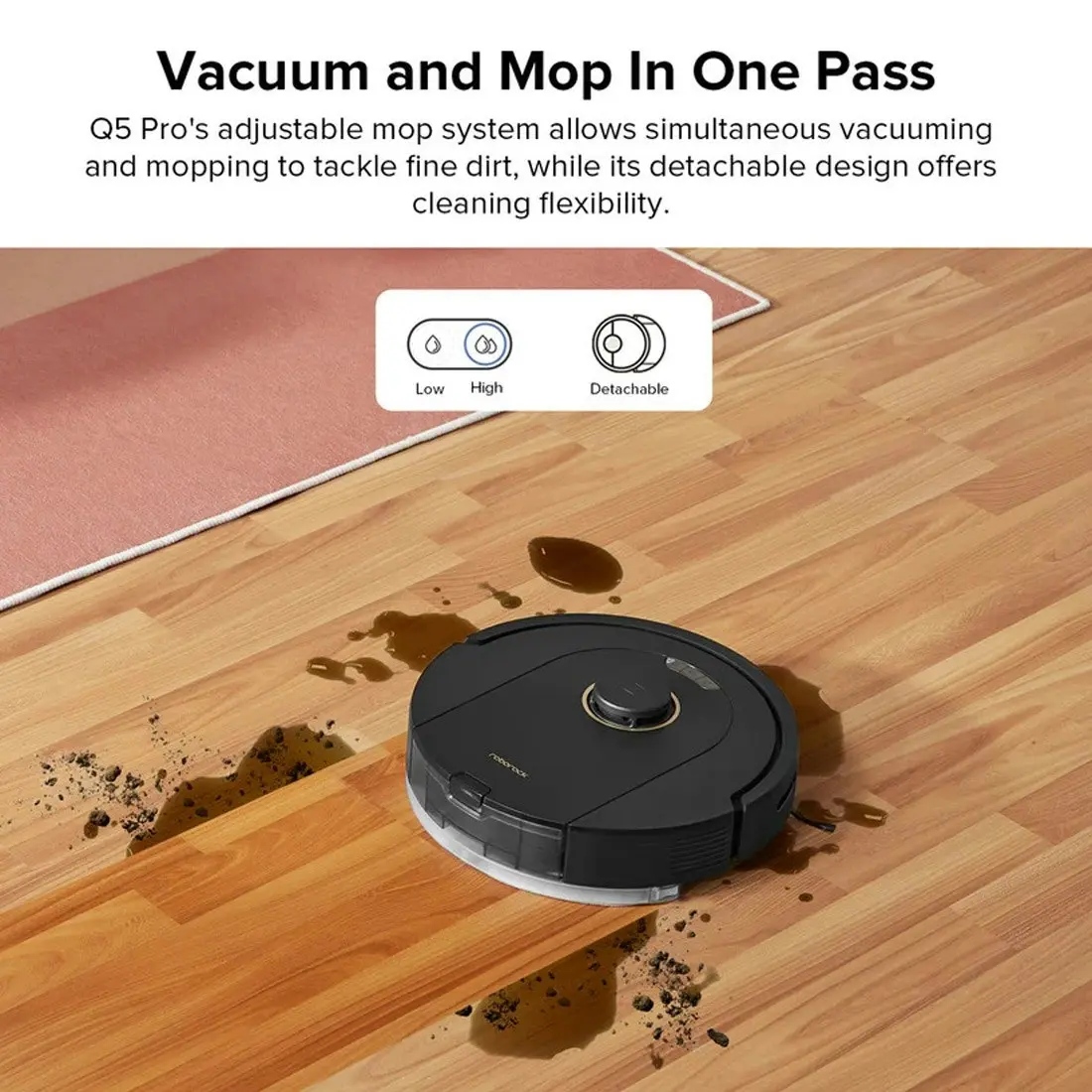 Roborock Q5 Pro Robot Vacuum and Mop - Black