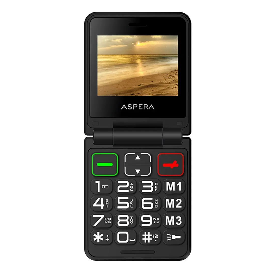 Aspera F50 4G Flip Phone (2.4'', 128MB/48MB) - Midnight