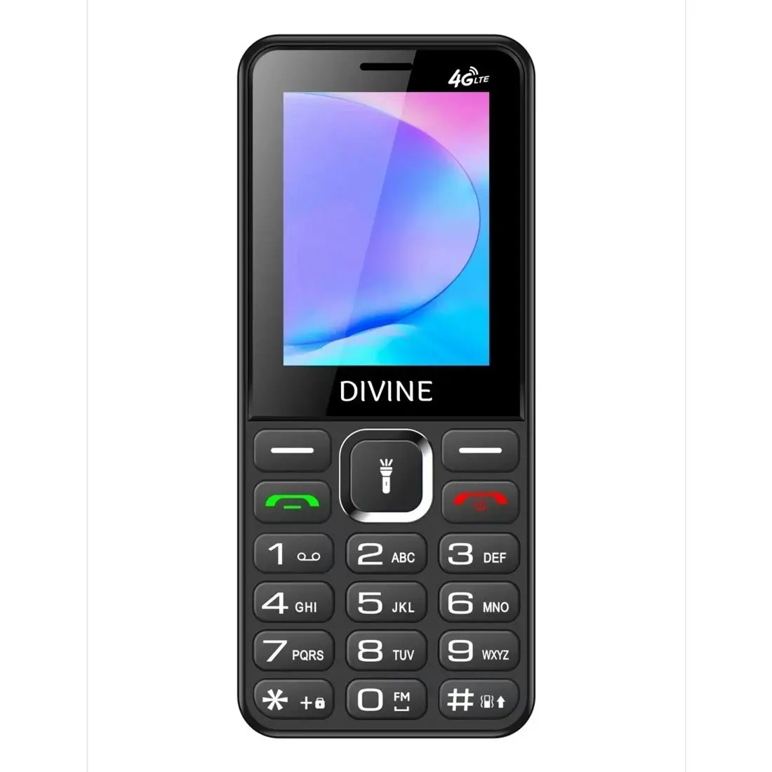 Divine JL21 4G Feature Phones (Dual Sim, 128MB/48MB, 2.4") - Black