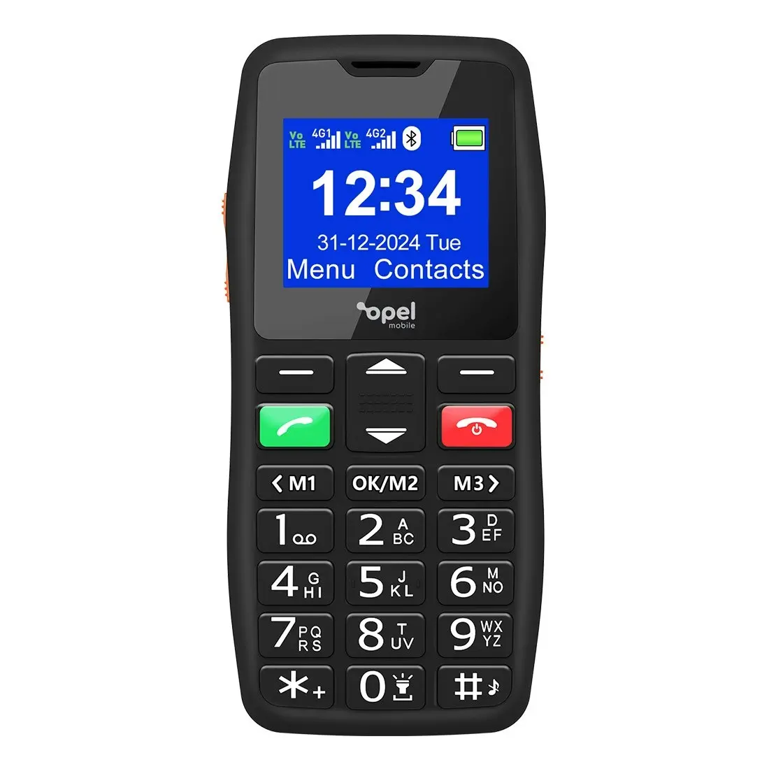 Opel Mobile Lite 5 (Dual Sim, Keypad w/Charging Cradle, OML524B) - Black