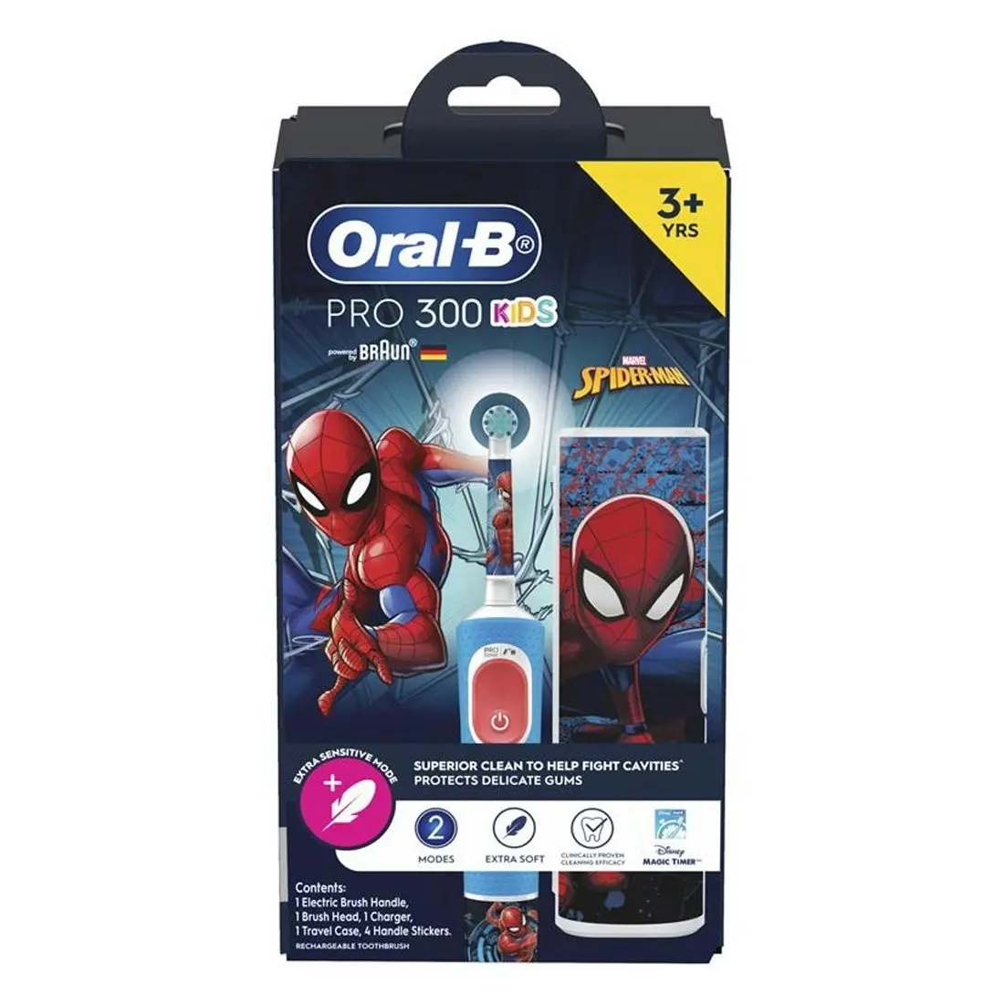 Oral-B Power Toothbrush Pro 300 Kids Spiderman w/ Travel Case