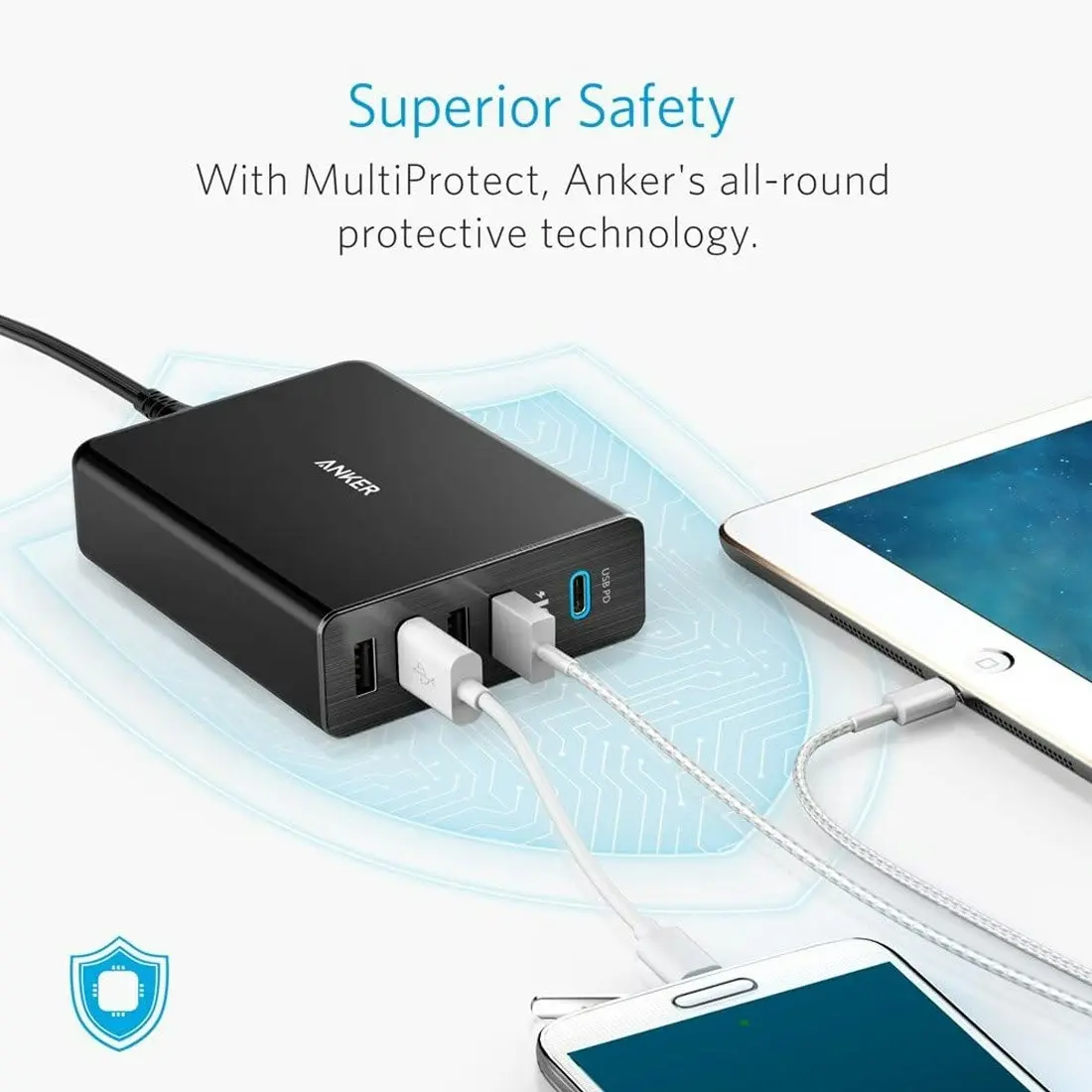 Anker PowerPort 5 Ports USB-A + C Wall Charger A2053T11 - Black