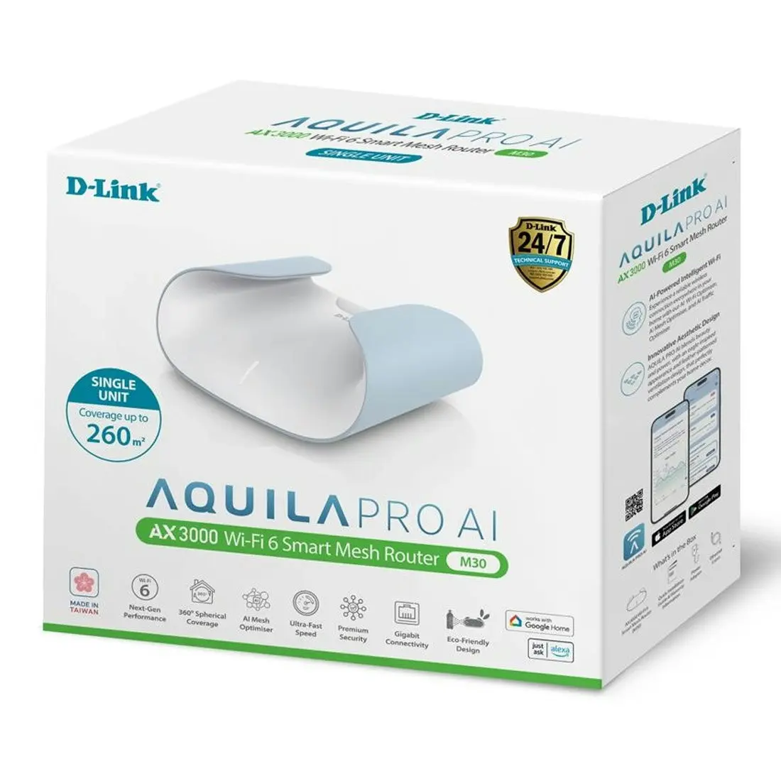 D-Link Aquila Pro AI AX3000 M30 Wi-Fi 6 Smart Mesh Router / Add-On Point