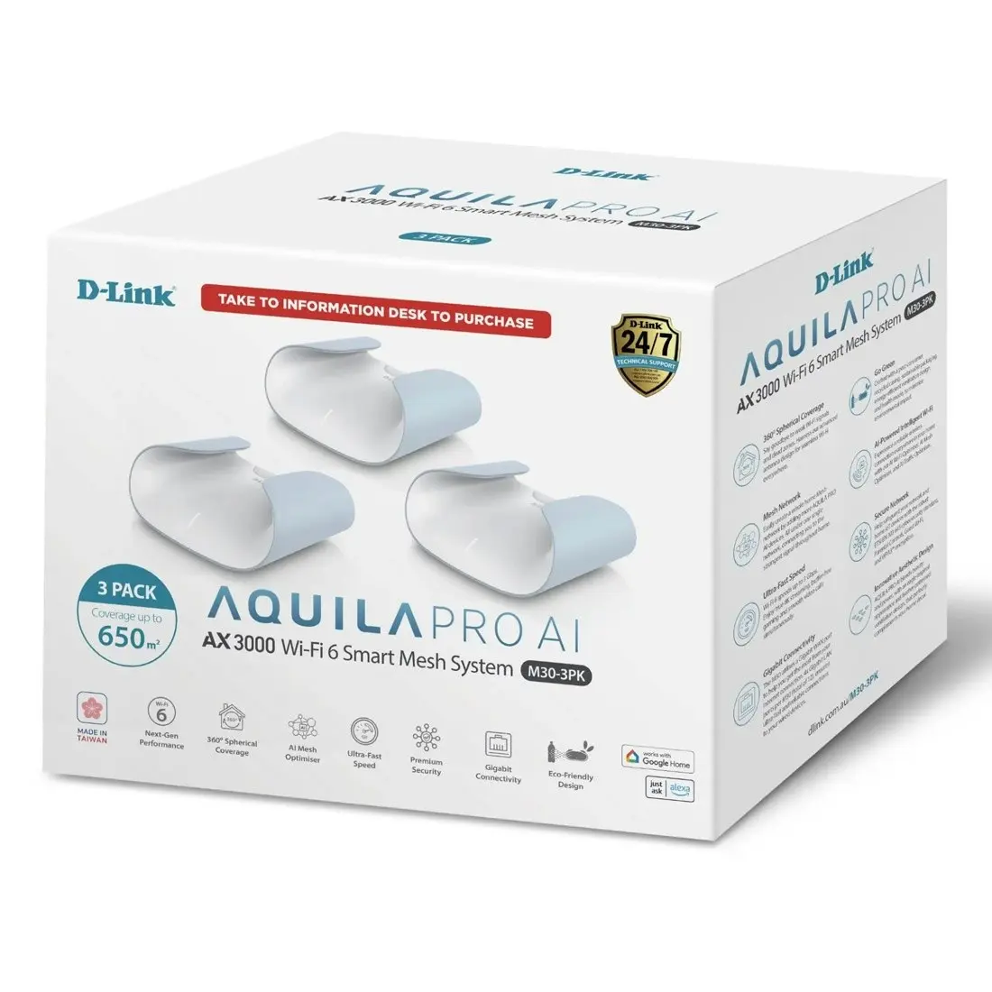 D-Link Aquila Pro AI AX3000 M30 Smart Mesh System (3-Pack)