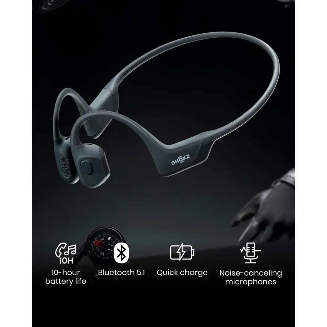 SHOKZ OpenRun Pro Premium Bone Conduction Open Ear Bluetooth Headphone