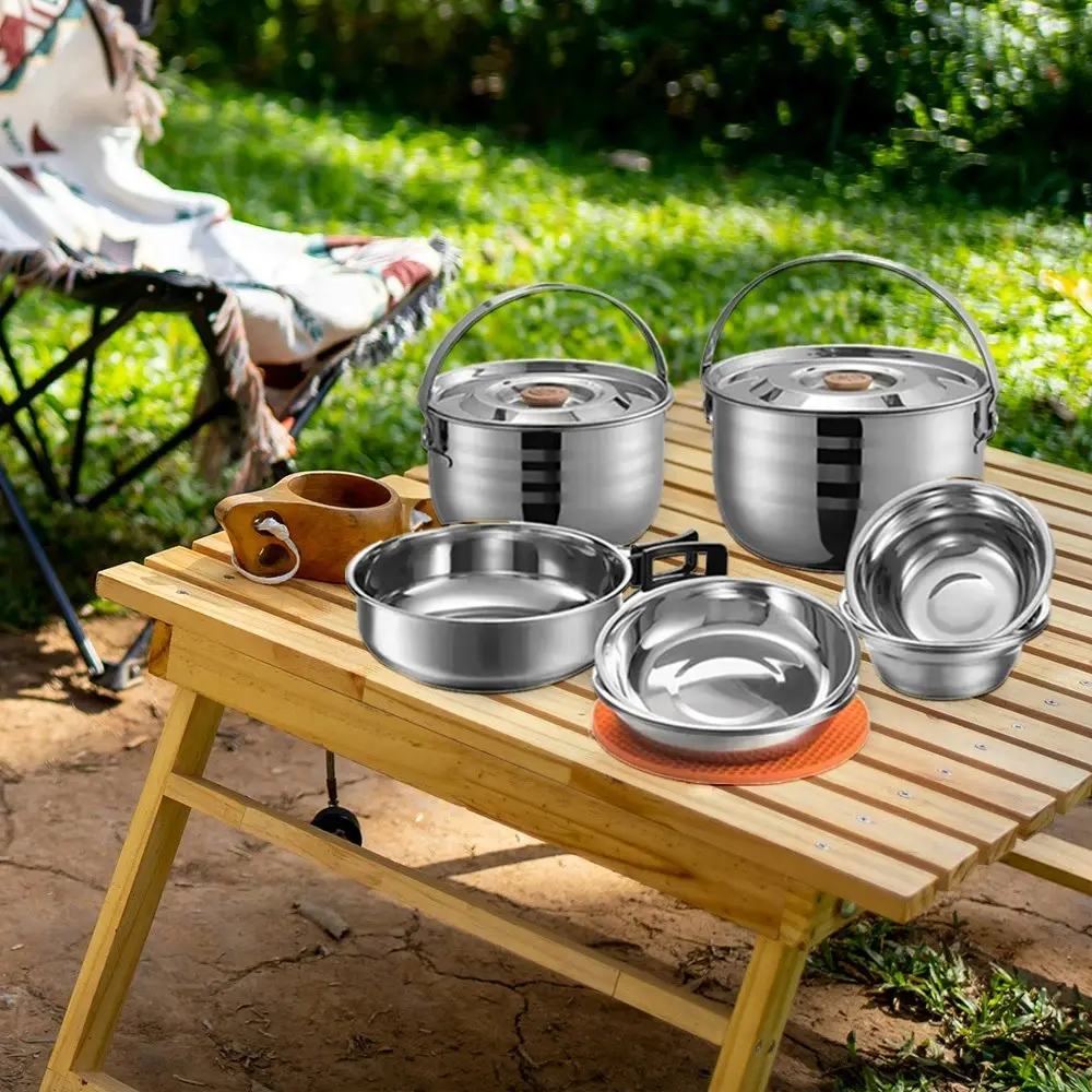 Campingmoon 16 PCS Camping Cookware Set Outdoor Hiking Cooking Pan Pot Picnic