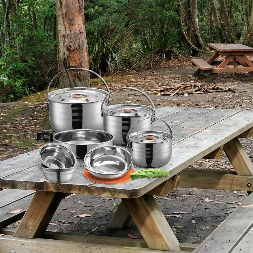 Campingmoon 16 PCS Camping Cookware Set Outdoor Hiking Cooking Pan Pot Picnic