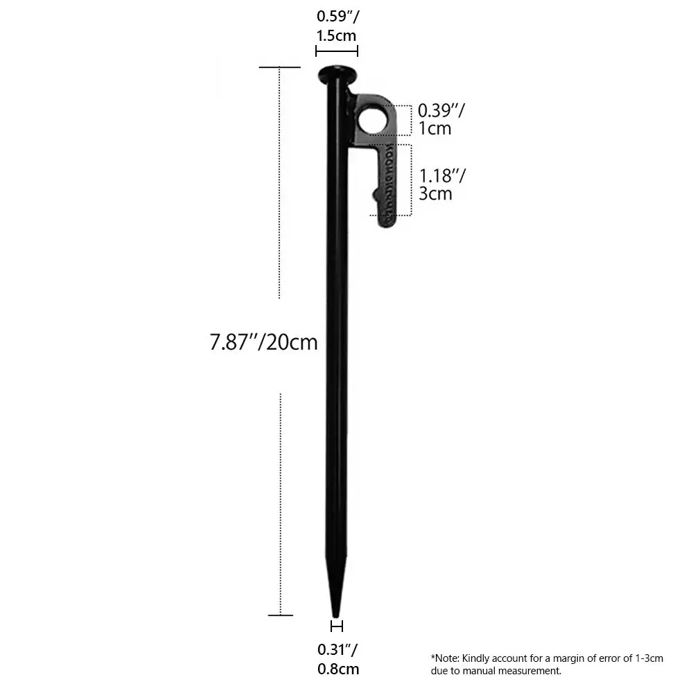 Campingmoon 8pcs Tent Pegs Heavy Duty Camping Outdoor Ground Stakes Metal Nail 20cm