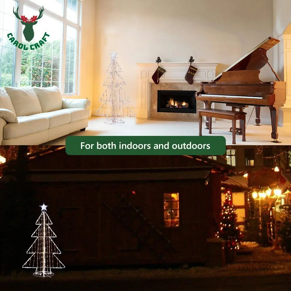 CarolCraft Christmas Lights 454 LED Fairy Light Tree Star Outdoor Home Decorations 3D