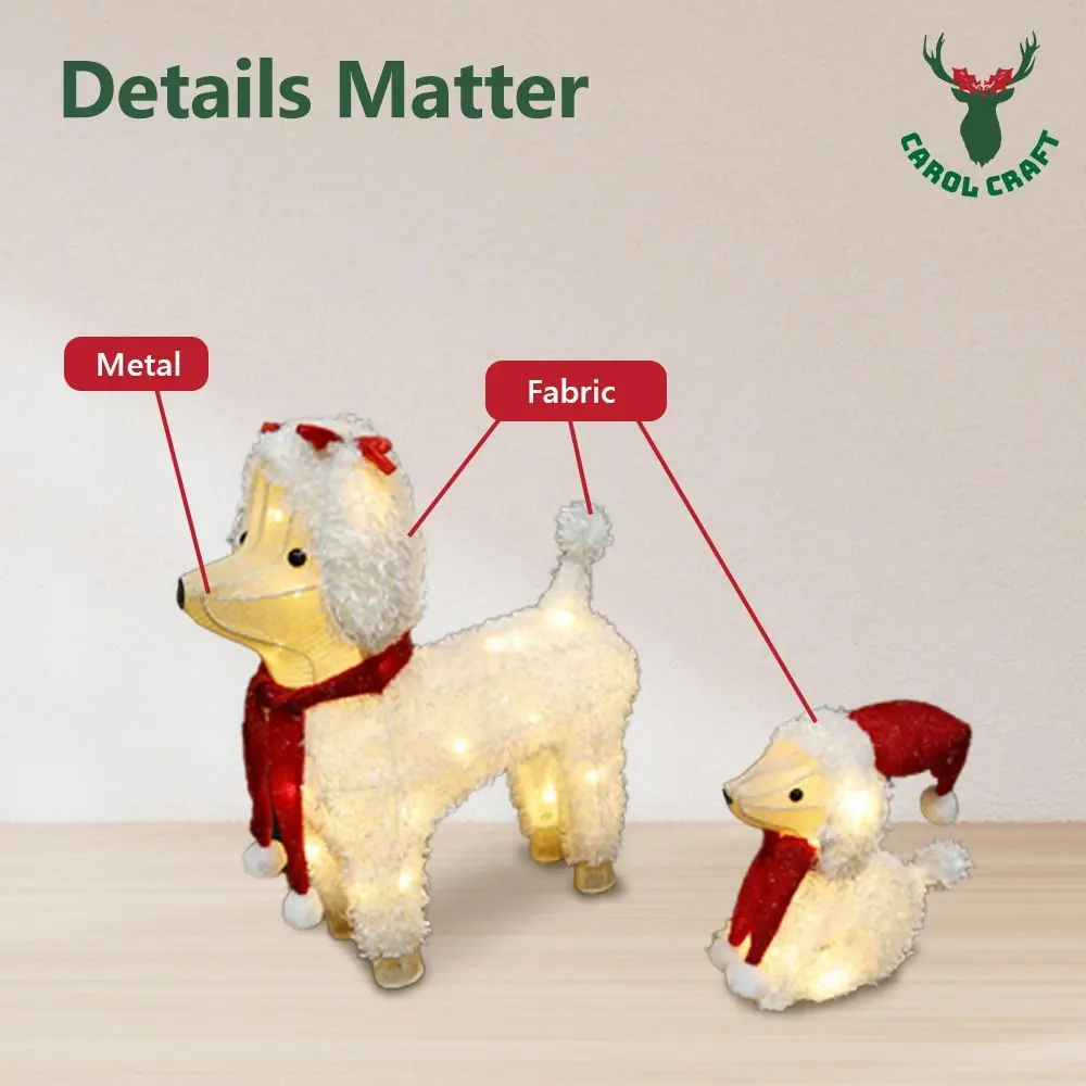 CarolCraft Christmas Lights 60 LED Fairy Light Dogs Outdoor Home Decorations 3D