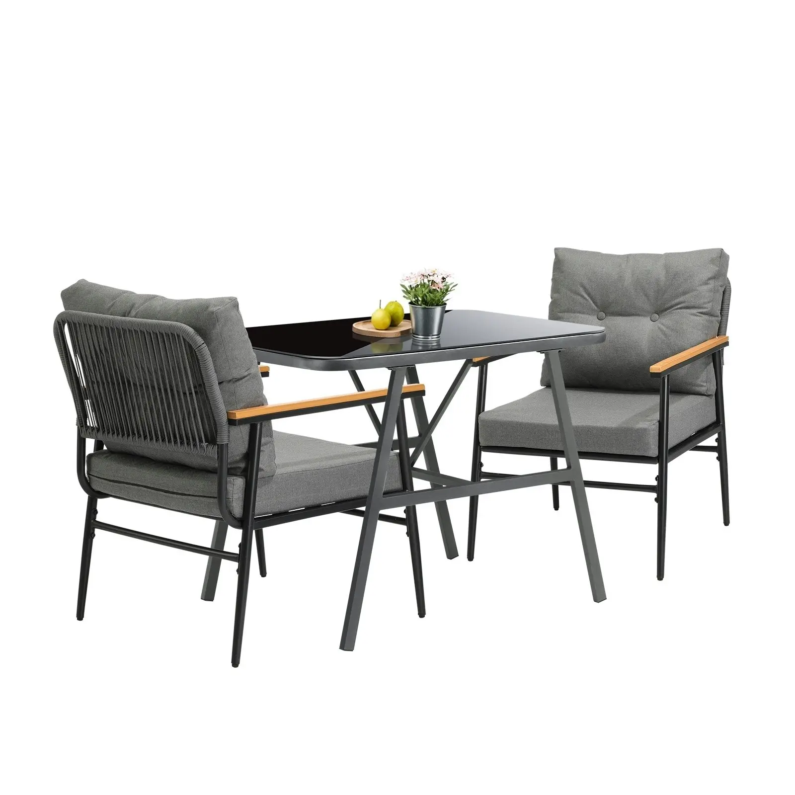 Livsip Outdoor Dining Set Patio Furniture Garden Table and Chairs 2 Seater