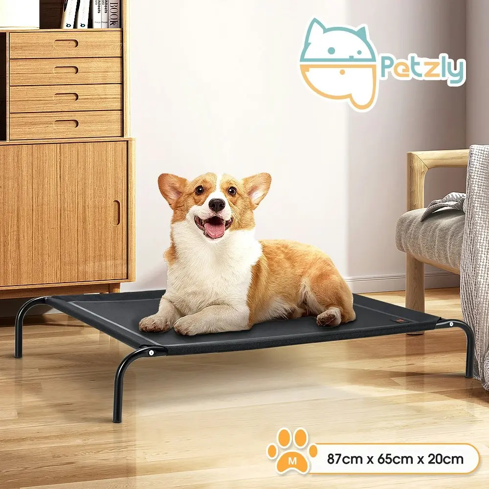 Petzly Cooling Elevated Pet Dog Bed for Medium Dog Washable Breathable Mesh