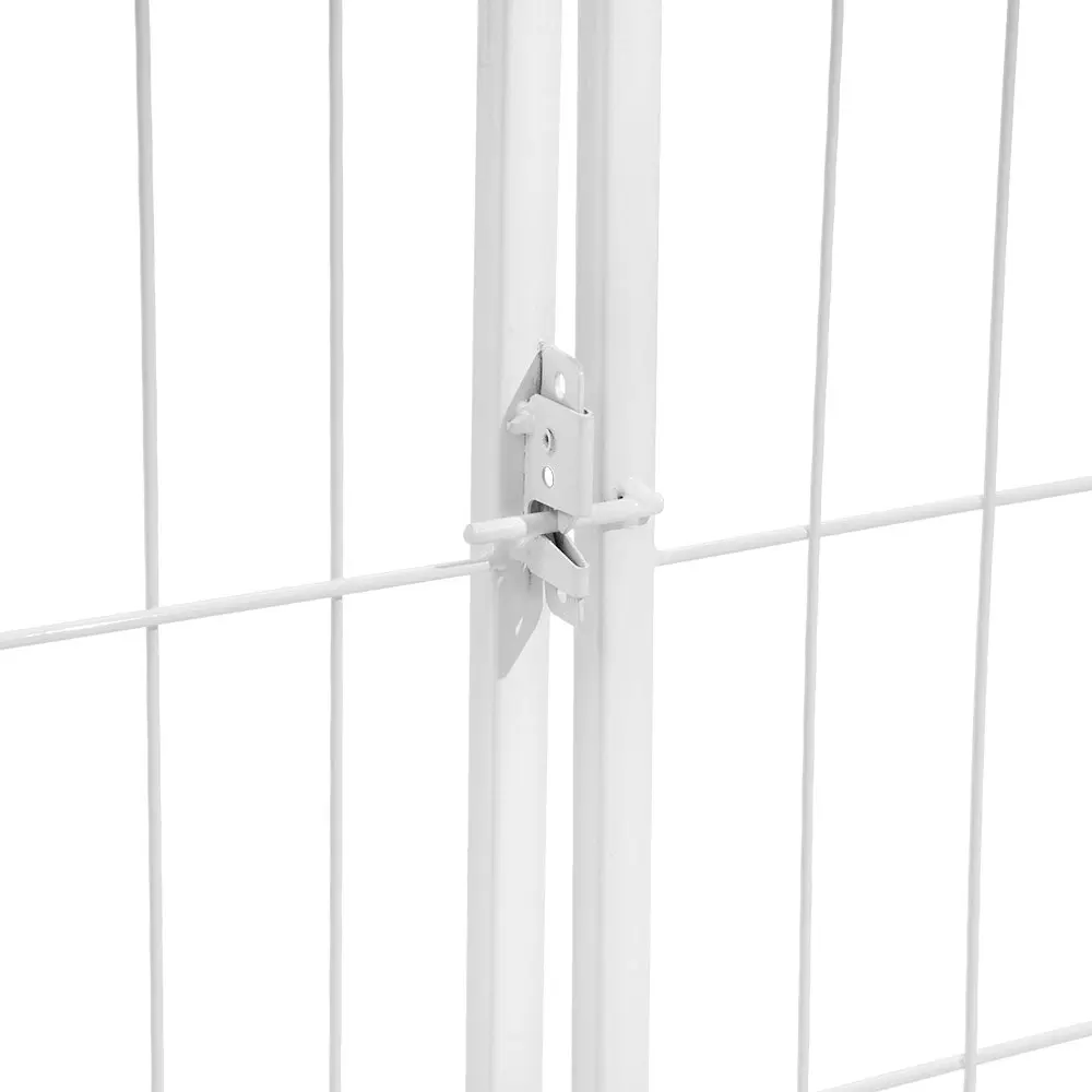 Petzly Dog Playpen Puppy Exercise Cage Pet Cage Enclosure 8 Panel 80x80CM White