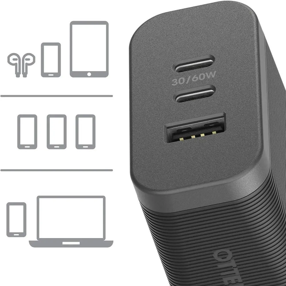 Otterbox USB-C Triple Port Wall Fast Charger 72W Premium