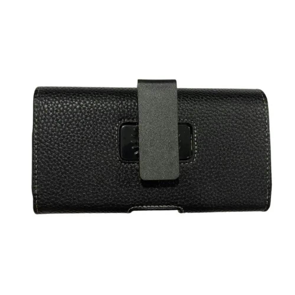 Leather Horizontal Pouch with Belt Clip for iPhone 6+/7+/8+ - Black