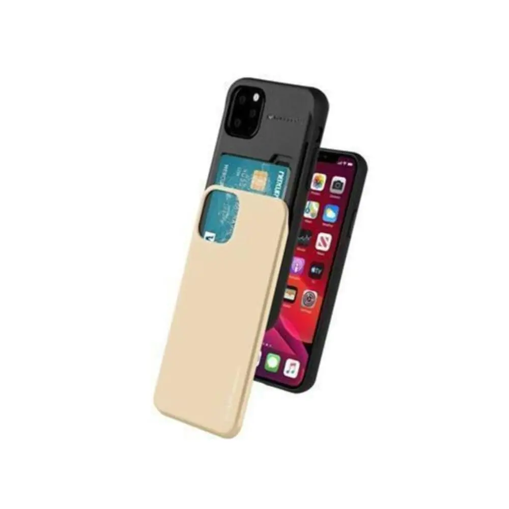 Sky Slide Bumper Case with Card Slot for iPhone 11 Pro 5.8" - Gold