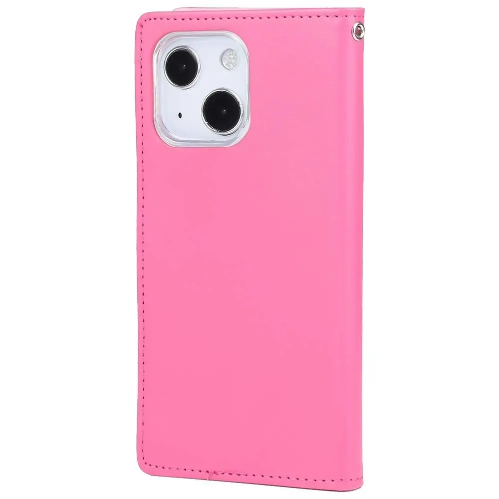 Goospery Rich Diary Book Case For iPhone 14 6.1" - Hot Pink