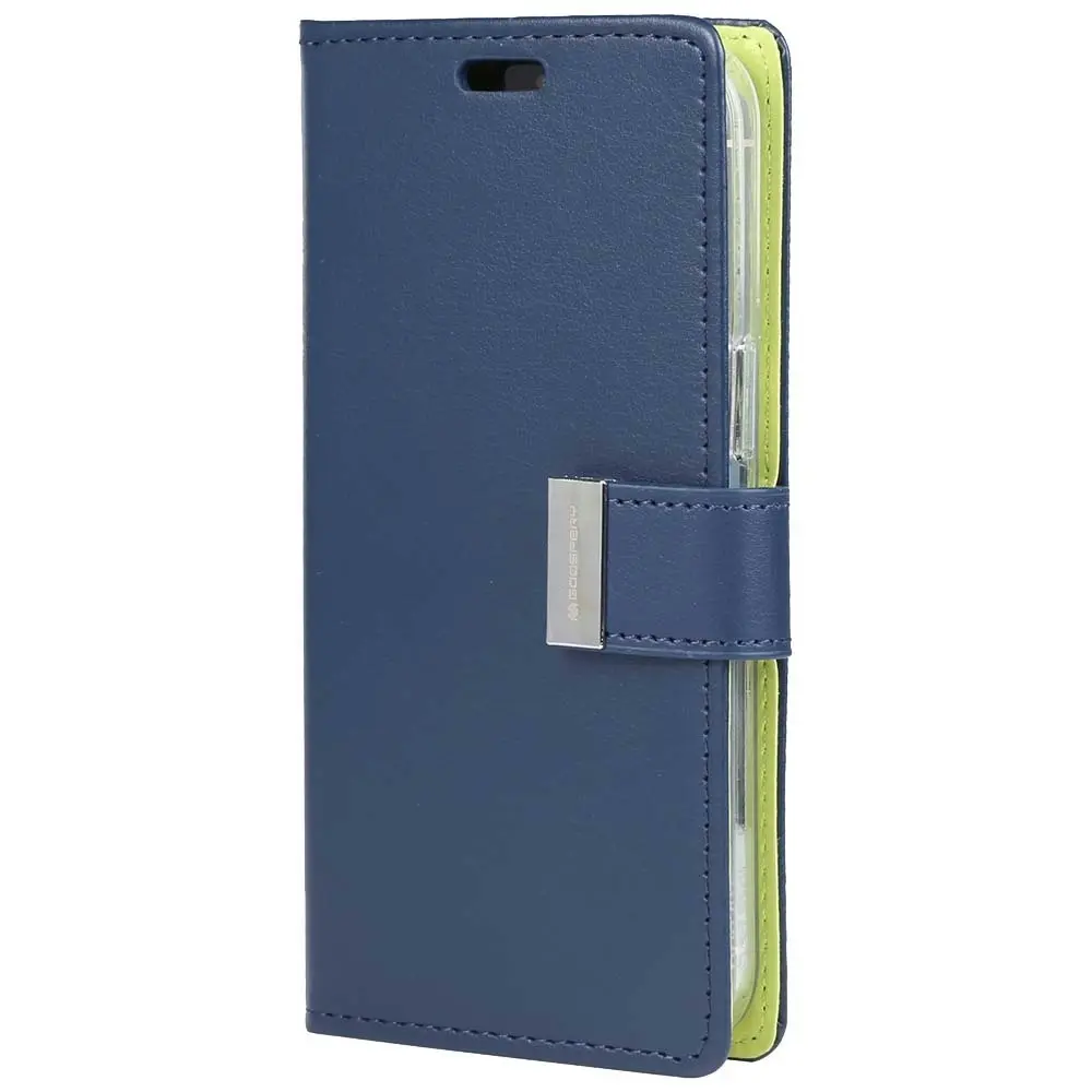 Goospery Rich Diary Book Case For iPhone 14 Plus 6.7" - Navy