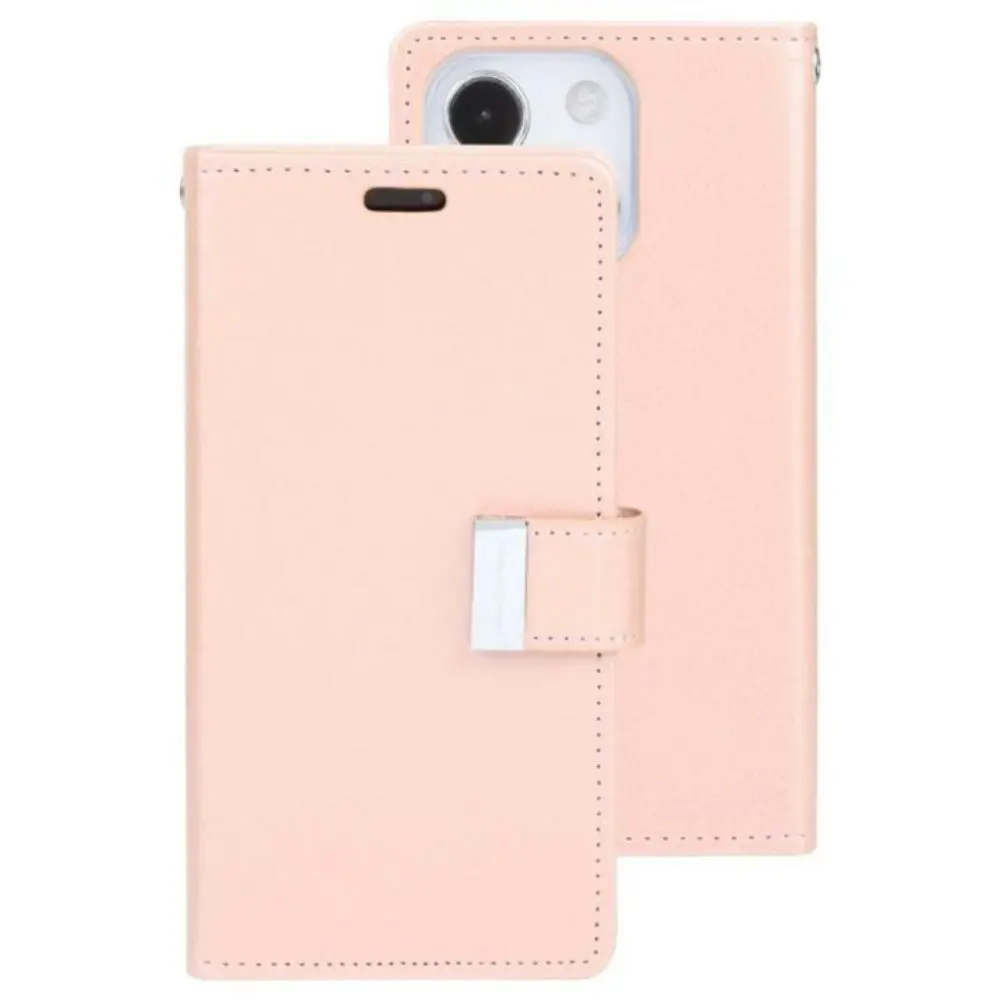 Goospery Rich Diary With Card Slot Book Case For iPhone Xs Max - Rose