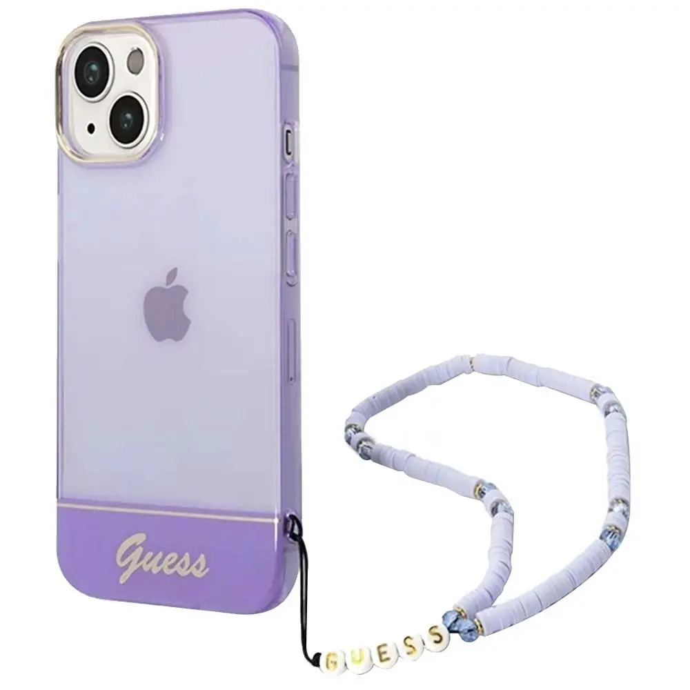 Guess Double Layer Case with Strap For iPhone 14 Plus 6.7" - Purple