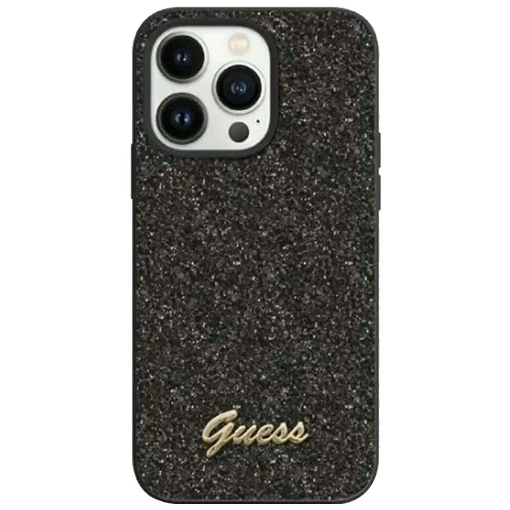 Guess Glitter Flakes Case For iPhone 14+ Plus 6.7" - Black