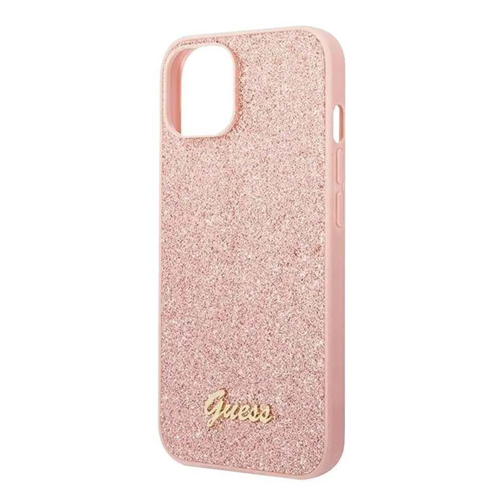 Guess Glitter Flakes Case For iPhone 14 Plus 6.7" - Pink