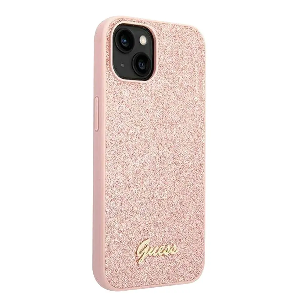 Guess Glitter Flakes Case For iPhone 14 Plus 6.7" - Pink