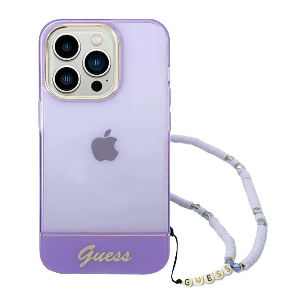 Guess Double Layer Case with Strap for iPhone 14 Pro 6.1" - Purple