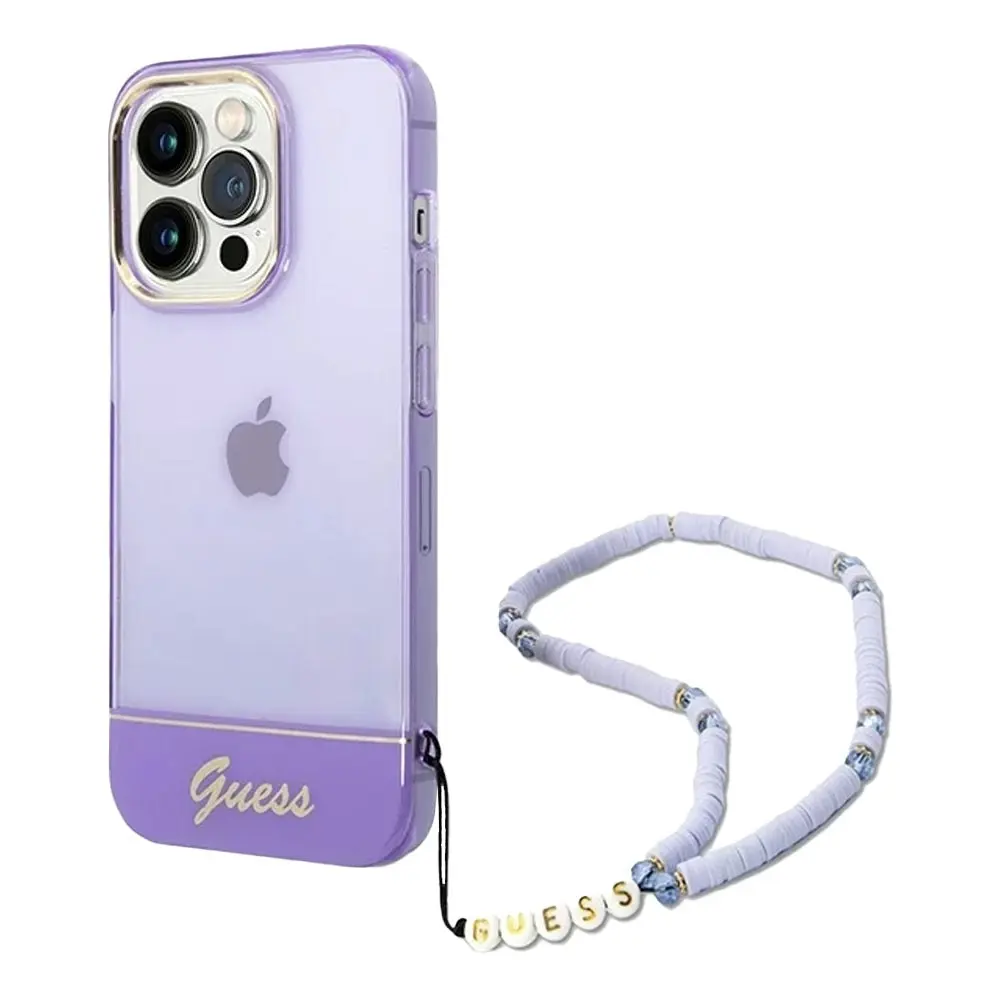 Guess Double Layer Case with Strap for iPhone 14 Pro 6.1" - Purple