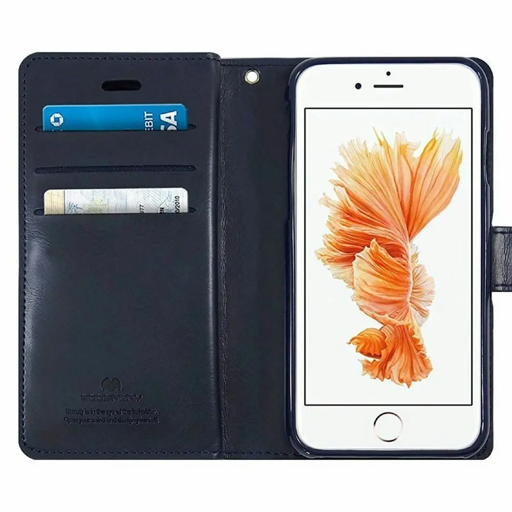 Mercury Mansoor Diary Case with Card Slot For iPhone XS Max 6.5'' - Navy