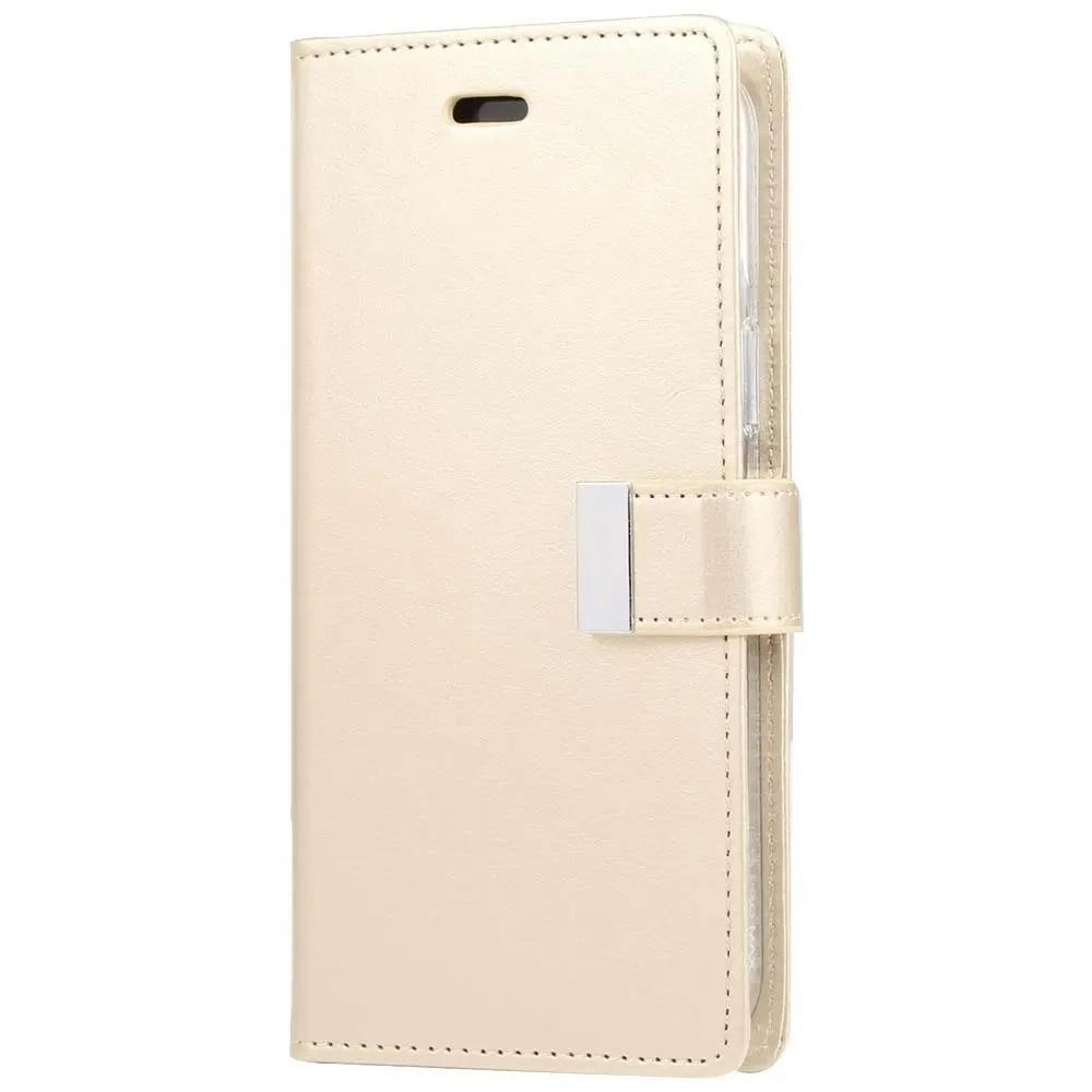 Goospery Rich Diary Book Case For iPhone 14 - Gold