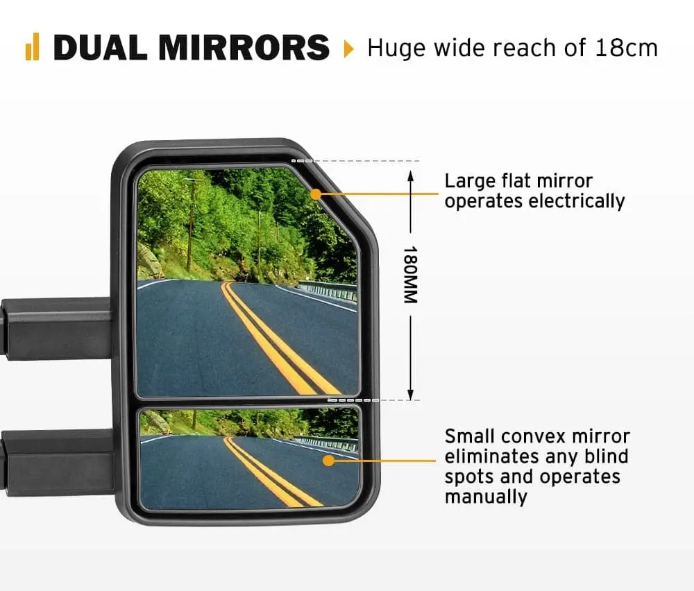 San Hima Extendable Towing Mirrors for Mazda BT50 BT-50 TF Series JUL