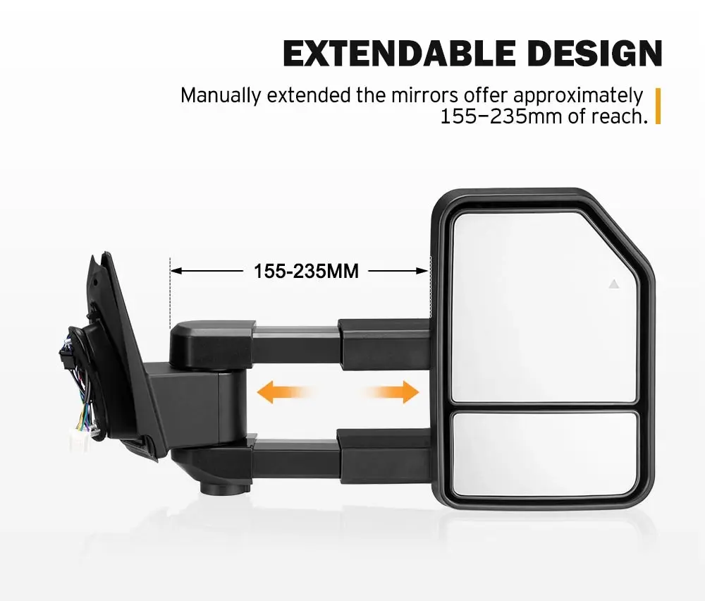 San Hima Extendable Towing Mirrors for Isuzu MU-X MY2021-On