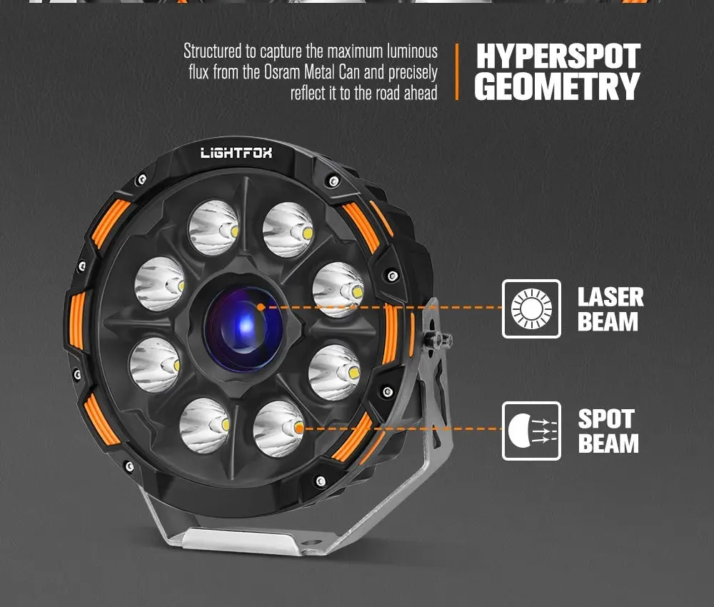 Lightfox 7 inch+9 inch Osram Laser LED Driving Lights