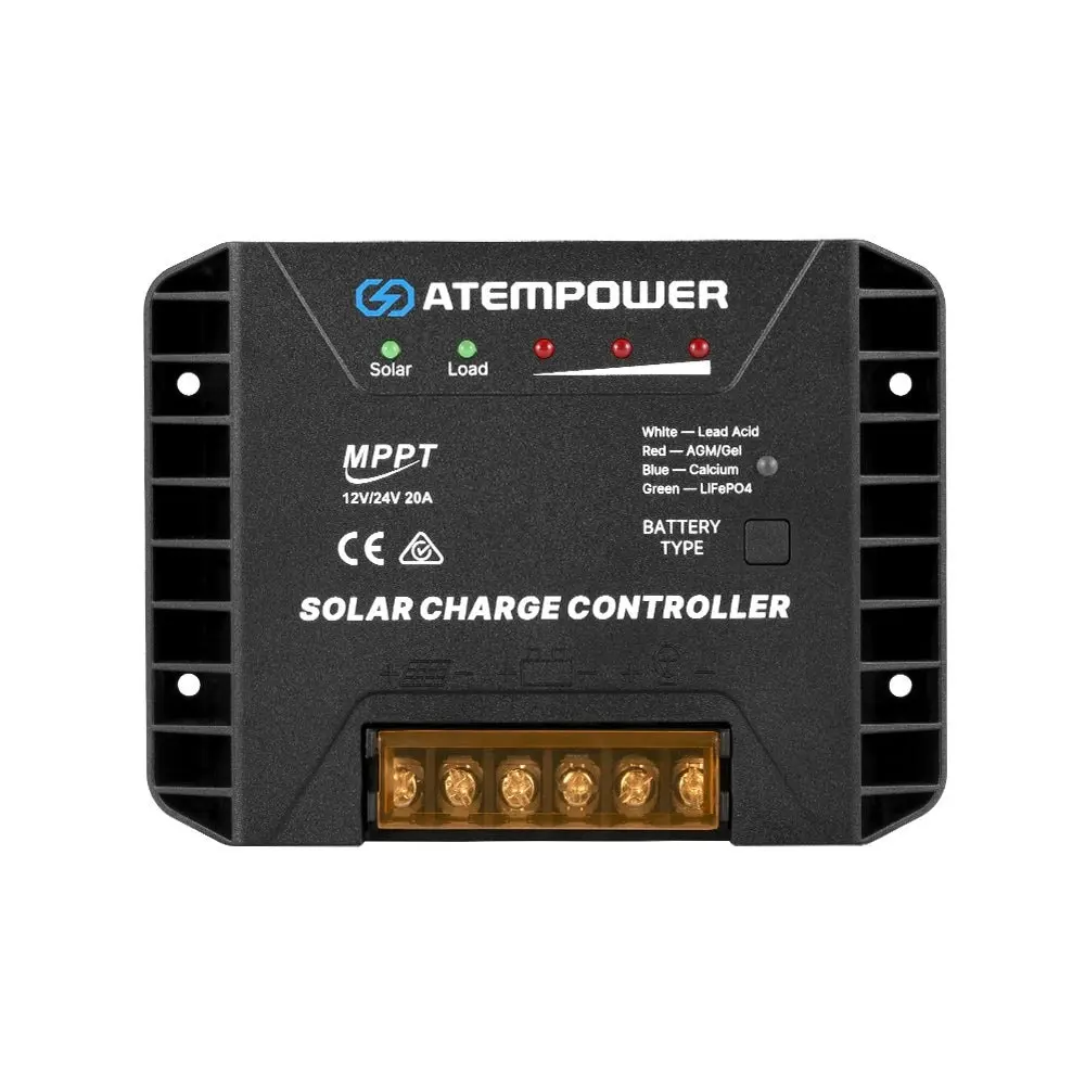 Atem Power 20A MPPT Solar Charge Controller  Regulator 12V/24V Lithium Compatible