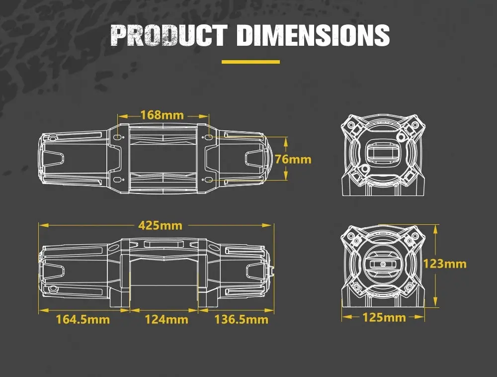 Bunker Indust Electric Winch 6000LBS/2722KGS 12V Synthetic Rope Wireless UTV ATV