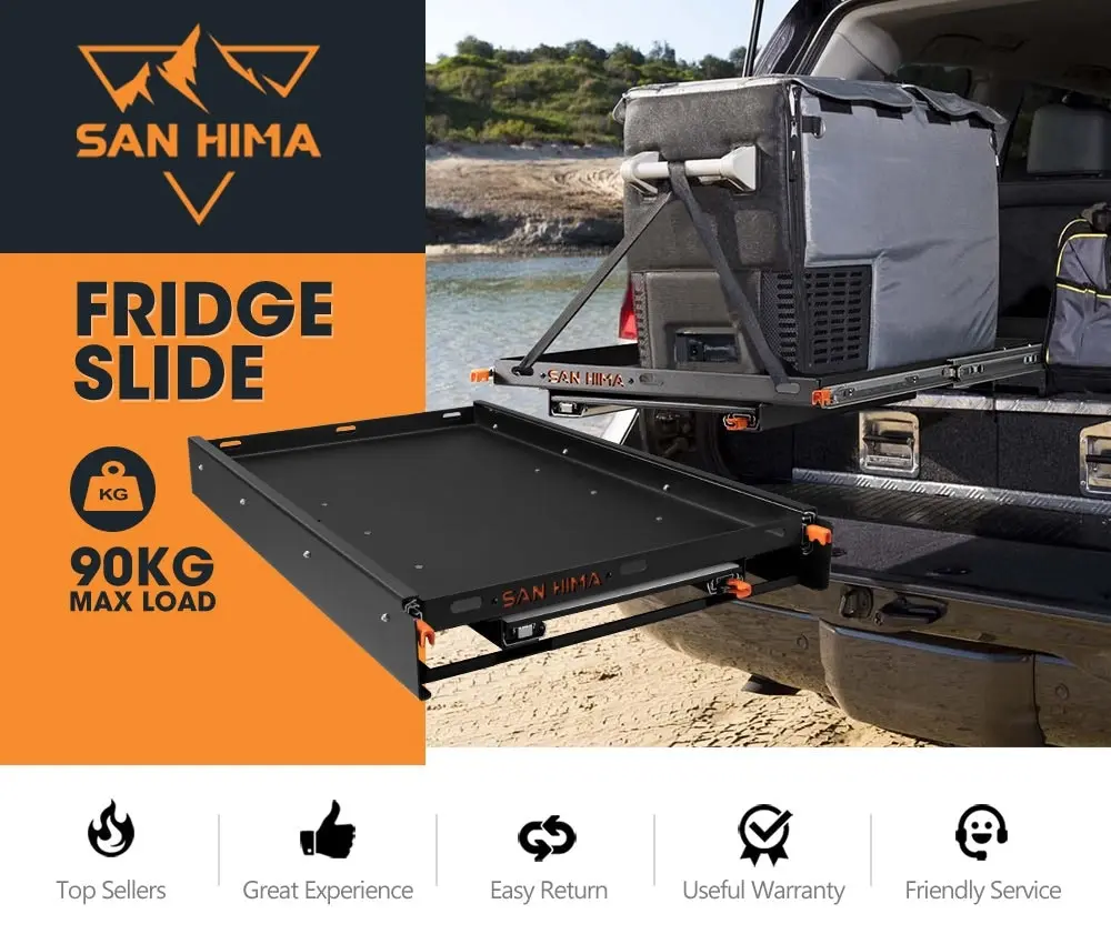 San Hima 75L Fridge Slide With Extendable Table Cutting Board 90KG Caravan Parts