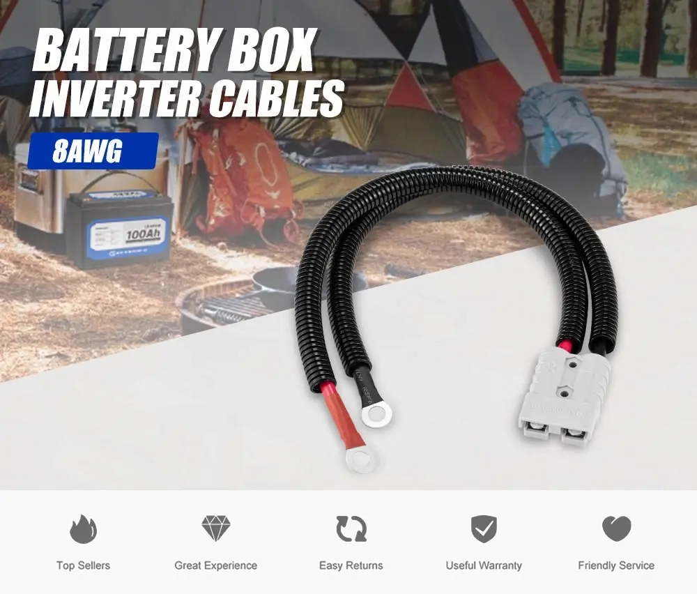 Atem Power 50A Anderson Style Plug to Lugs for Battery Connection 8AWG Wiring