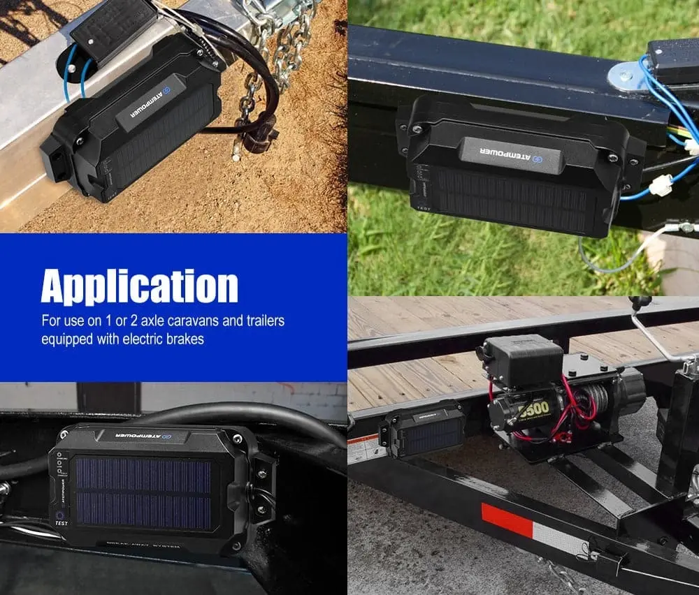 Atem Power Break Away System with Battery& Switch Solar Trailer Camper Electric