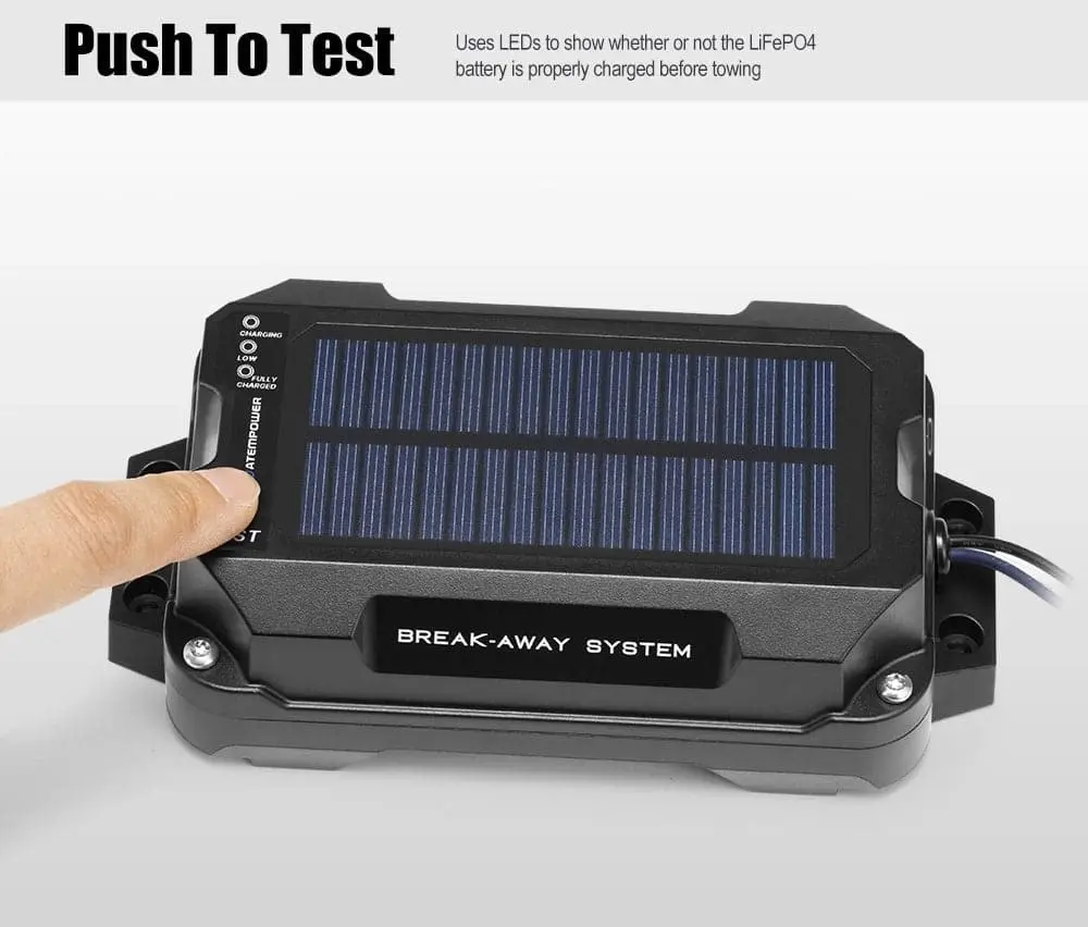 Atem Power Break Away System with Battery& Switch Solar Trailer Camper Electric