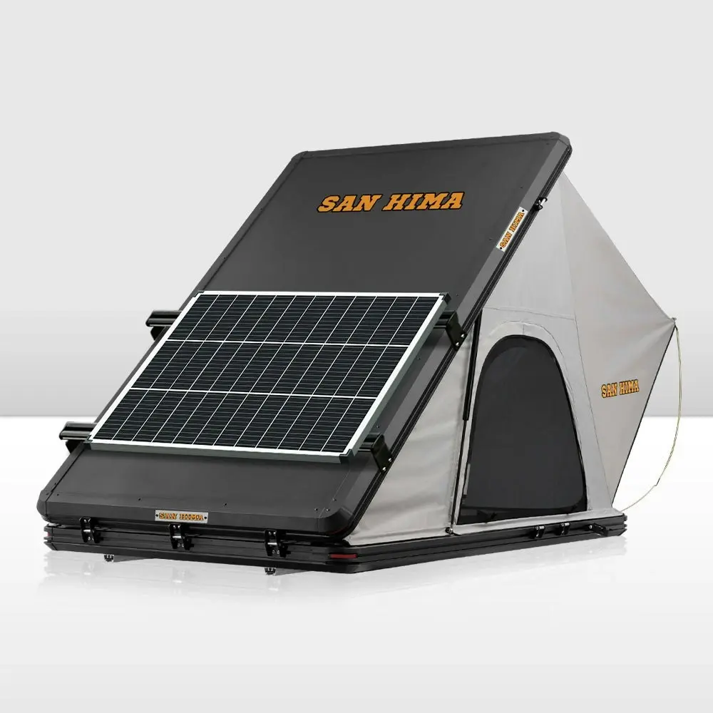 San Hima Kalbarri Roof Top Tent Hardshell With Roof Rack + 130W Solar Panel